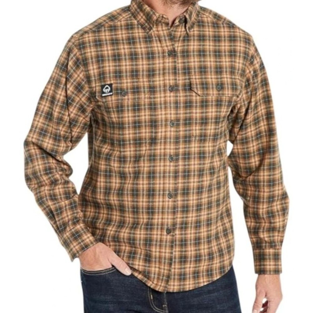 Wolverine men's long sleeve shirt plaid button down checked M